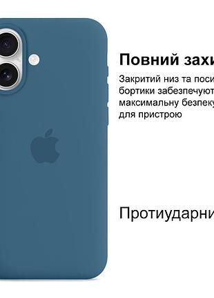 Чехол kassel silicone full case protective для iphone 16 с микрофиброй синий blue cobalt 2