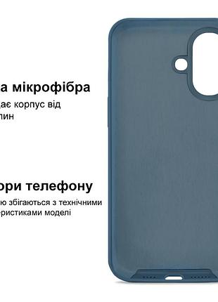 Чехол kassel silicone full case protective для iphone 16 с микрофиброй синий blue cobalt 5