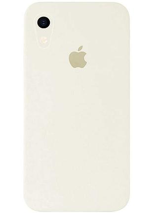 Чохол silicone full case camera square (квадратні) для iphone xr antique white (19) бежевий