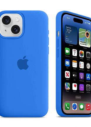 Чохол kassel silicone full case protective для iphone 13 з мікрофіброю синій tahoe blue