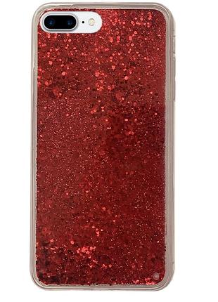 Чехол silicone с блестками для iphone 8 plus (04) red красный