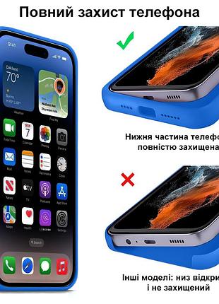 Чехол kassel silicone full case protective для iphone 13 с микрофиброй синий tahoe blue 6