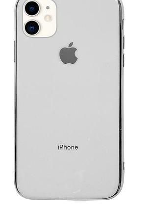 Чохол silicone glass case для iphone 11 (08) white білий