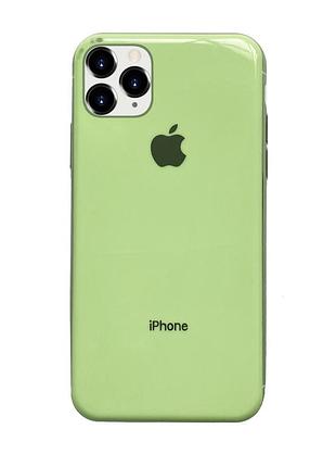 Чохол silicone glass case для iphone 11 pro (01) mint м'ятний