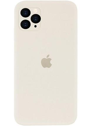 Чехол silicone full case camera square (квадратные) для iphone 11 pro max antique white (19) бежевый