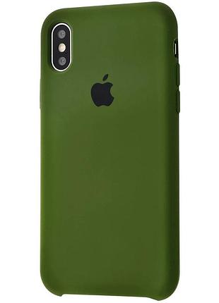 Чохол silicone case для iphone xs max khaki зелений