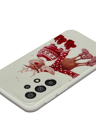 Чехол новогодний tpu для iphone 12 pro (04) олени пара merry cristmas белый