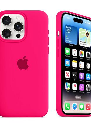 Чохол kassel silicone full case protective для iphone 14 pro max з мікрофіброю яскраво-рожевий shiny pink