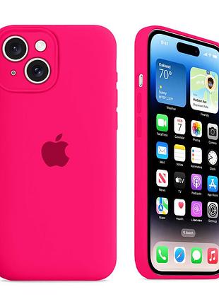 Чехол с защитой камеры kassel silicone camera protective для iphone 14 (47) ярко-розовый shiny pink