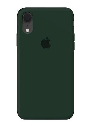 Чехол silicone case для iphone xr forest green темно зеленый