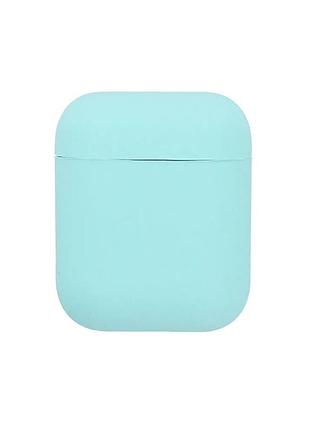 Чехол silicone case slim для airpods sea blue (02) бирюзовый
