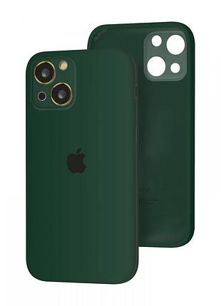 Чехол silicone full case camera protective для iphone 14 plus forest green (38) темно зеленый