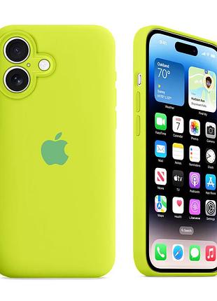 Чехол с защитой камеры kassel silicone camera protective для iphone 16 (60) ярко-зеленый shiny green