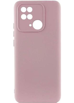 Чехол silicone case camera protective для xiaomi redmi 10c pink sand (18) пудра