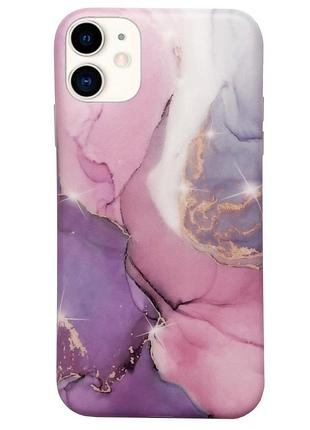 Чехол силиконовый мраморный для iphone 12 (08) rose розовый