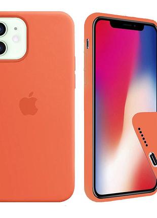 Чехол silicone full case для iphone 12 orange оранжевый