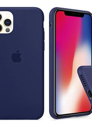 Чехол silicone full case для iphone 11 pro max dark blue темно синий