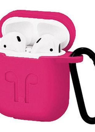 Чехол silicone case carabine для airpods logo hot pink (31) розовый