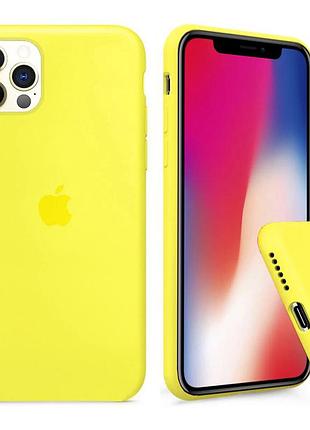 Чохол silicone full case для iphone 11 pro flash лимонний