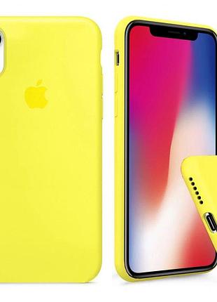Чехол silicone full case для iphone xr flash лимонный