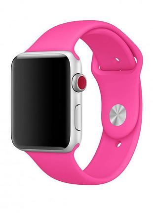 Силиконовый ремешок для apple watch 42mm/44mm/45mm shiny pink ярко розовый
