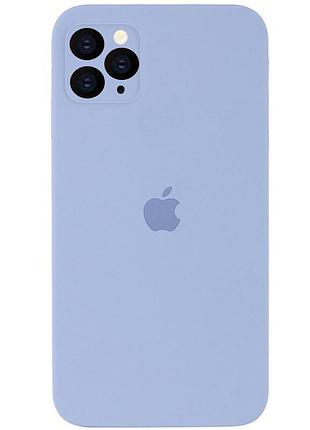 Чехол silicone full case camera square (квадратные) для iphone 11 pro lilac cream (13) голубой