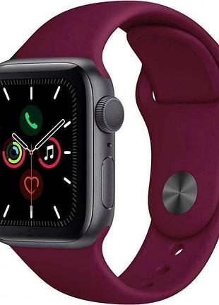 Силиконовый ремешок для apple watch 42mm/44mm/45mm marsala марсала