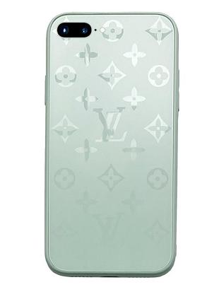 Чохол скляний glass case louis vuitton луї вітон для iphone 7 plus (01) turquoise м'ятний