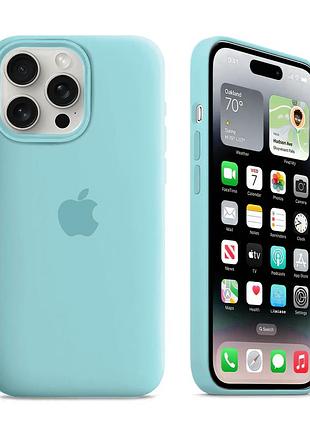 Чехол kassel silicone full case protective для iphone 16 pro max с микрофиброй голубой cyan