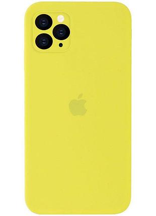 Чехол silicone full case camera square (квадратные) для iphone 11 pro max flash (10) желтый