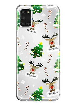 Чехол прозрачный новогодний clear для samsung a31 (03) new year