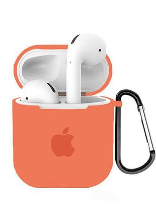 Чохол для airpods logo silicone case з карабіном (21) orange жовтогарячий