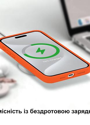 Чехол kassel silicone full case protective для iphone 16 с микрофиброй оранжевый orange 8