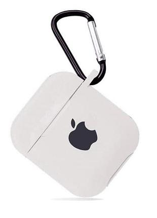 Чехол для airpods logo silicone case с карабином (00) transparent прозрачный
