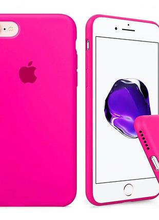 Чохол silicone full case для iphone 8 shiny pink яскраво рожевий