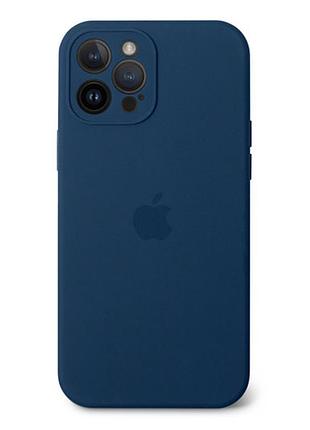 Чехол silicone case full camera protective для iphone 15 - navy blue