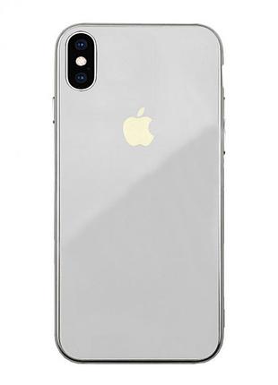 Чохол скляний glass case для iphone xs max (03) white білий