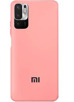 Чехол silicone case premium для xiaomi redmi note10 5g/poco m3pro light pink (04) розовый
