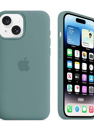 Чехол kassel silicone full case protective для iphone 15 с микрофиброй зеленый cactus