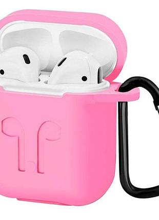 Чохол silicone case carabine для airpods logo pink (05) рожевий
