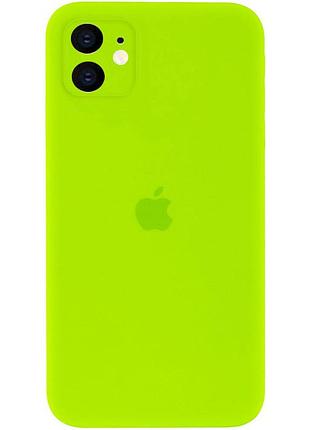 Чехол silicone full case camera square (квадратные) для iphone 11 party green (43) ярко зеленый