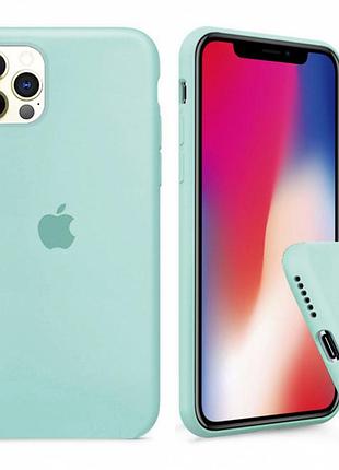 Чохол silicone full case для iphone 11 pro max sea blue бірюза