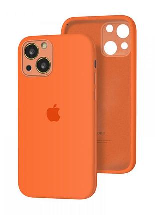 Чехол silicone full case camera protective для iphone 14 plus papaya (34) оранжевый