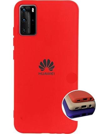Чехол silicone full case для huawei p40 (24) red красный