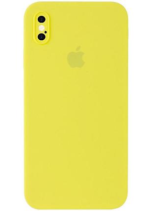 Чохол silicone full case camera square (квадратні) для iphone xs max flash (10) жовтий