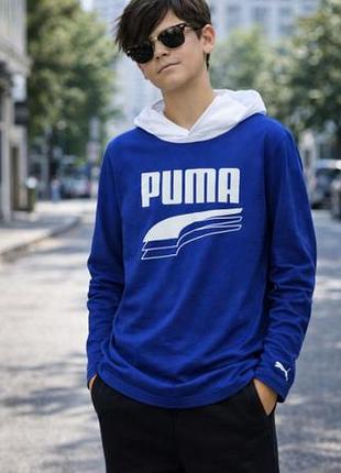 Стильный лонгслив с капишоном puma