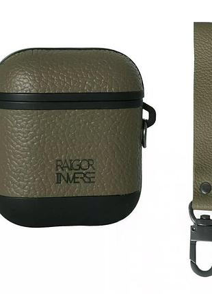 Чехол leather case кожа для airpods green (4) зеленый
