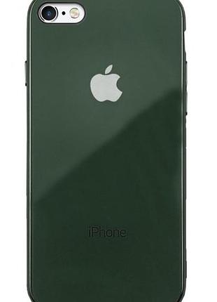 Чехол стеклянный glass case для iphone 6/6s (05) forest green темно зеленый