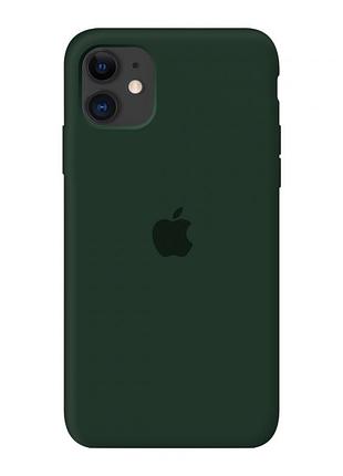 Чохол silicone case для iphone 12 forest green темно-зелений
