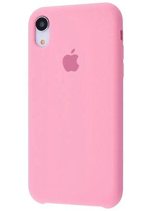 Чехол silicone case для iphone xr light pink розовый